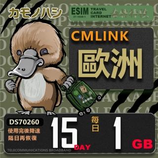 【鴨嘴獸 旅遊網卡】CMLink 歐洲15日1GB 輕量型 吃到飽 黑山(歐洲多國共用網卡 波士尼亞4國)
