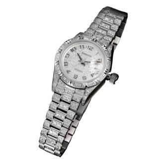 【ROSDENTON 勞斯丹頓】公司貨R1 完美榮耀 晶鑽滿天星機械腕錶-銀-女錶-錶徑25mm(97626LD-A6)