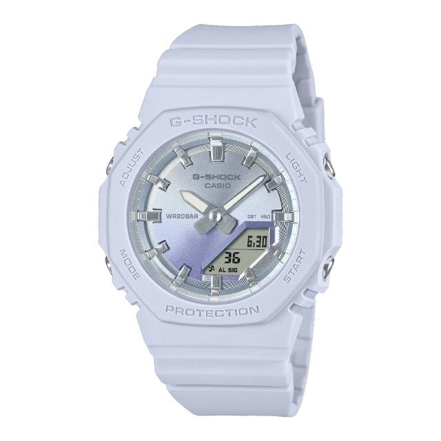 【CASIO 卡西歐】G-SHOCK夏季光澤雙顯錶(GMA-P2100SG-2A)
