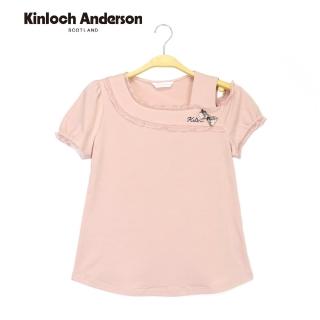 【Kinloch Anderson】斜邊吊帶滾邊短袖上衣 金安德森女裝(KA1153001 粉橙)