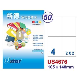 【Unistar 裕德】US4676-1000入(多功能電腦標籤-4格)