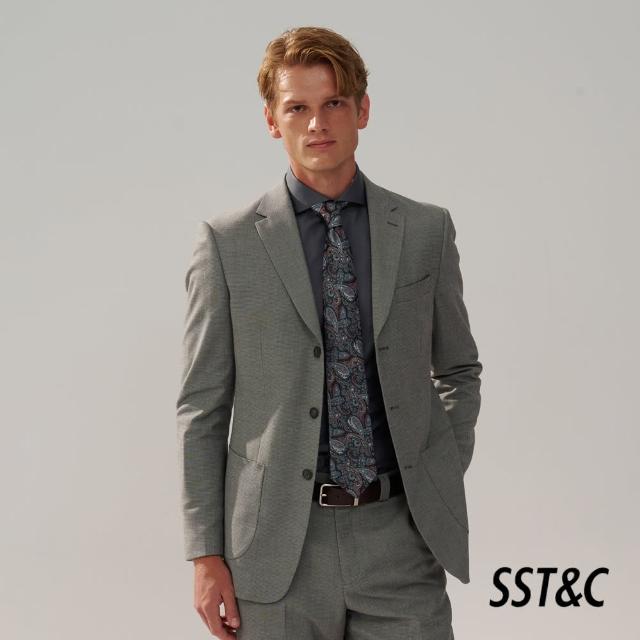 【SST&C 新品上市】淺灰紋理裁縫版西裝外套0112310008