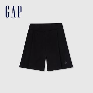 【GAP】女裝 Logo鬆緊短褲-黑色(876149)