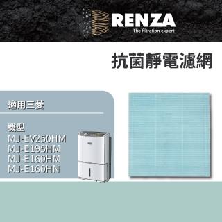 【RENZA】適用Mitsubishi 三菱 MJ-EV250HM MJ-E195HM MJ-E160 PM2.5 除濕機(抗菌防霉濾網 濾芯)