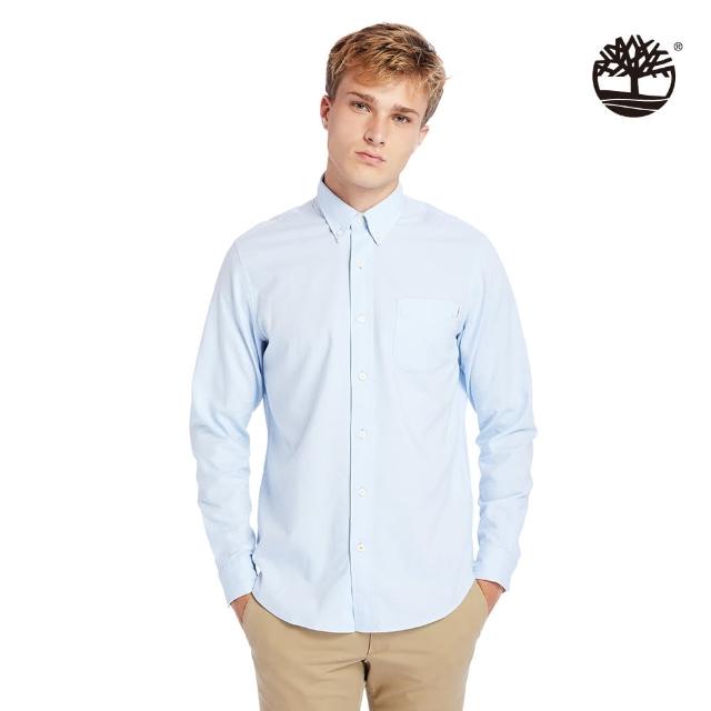 【Timberland】男款天空藍長袖牛津襯衫(A2ES5B02)