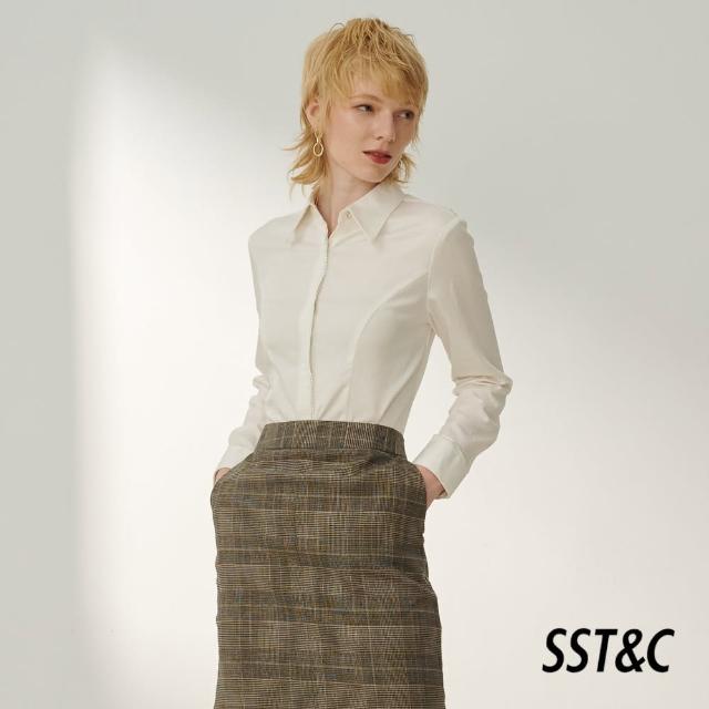 【SST&C 新品上市】白色長尖領修身襯衫7562310001