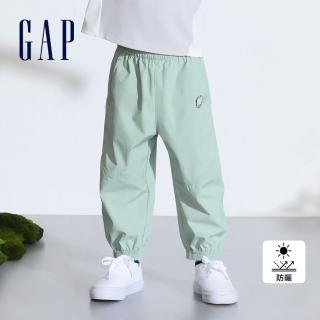 【GAP】男幼童裝 Logo防曬印花束口鬆緊褲-綠色(890415)