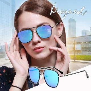 【MEGASOL】紳士款UV400偏光太陽眼鏡(高質感金屬純手工方框11058任選)