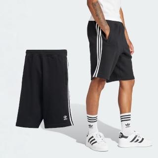 【adidas 愛迪達】短褲 Adicolor 3-Stripes Shorts 男款 黑 白 鬆緊帶 毛巾布 褲子 愛迪達(IU2337)