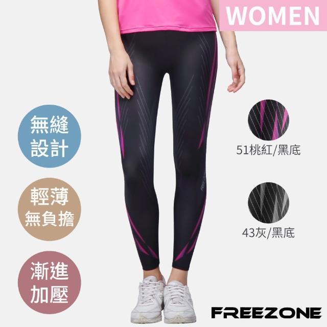 【FREEZONE】現貨 機能運動壓力壓縮長褲 女款-FZ800型 流線款(輕量無縫/瑜珈/慢跑/登山/健身重訓)