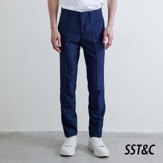 【SST&C 超值限定_CM】深藍細紋修身西裝褲0261806003