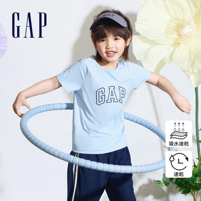 【GAP】兒童裝 Logo圓領短袖T恤-藍色(890530)