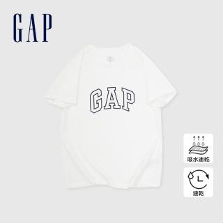 【GAP】兒童裝 Logo圓領短袖T恤-白色(890530)