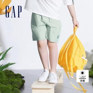 【GAP】男童裝 Logo防曬印花鬆緊短褲-淺綠色(890514)