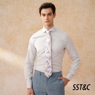 【SST&C 新品９折】米蘭系列 抗皺灰色色織修身版襯衫0312403010