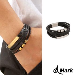 【A MARK】白鋼手環 編織手環/百搭經典螺紋飾件編織個性白鋼手環(3色任選)
