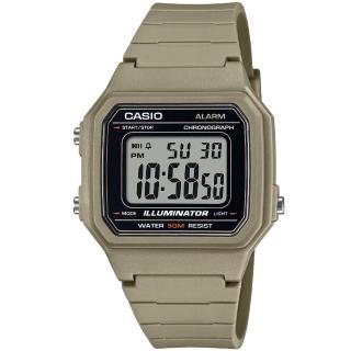 【CASIO 卡西歐】卡西歐野戰電子錶-棕色(W-217H-5A 台灣公司貨)