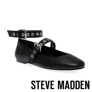 【STEVE MADDEN】MACBETH 扣帶繞踝瑪莉珍鞋(黑色)