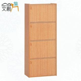 【文創集】楚門原橡1.4尺四門書櫃/收納櫃