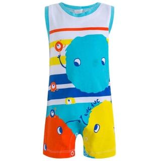 【tuc tuc】男童 藍彩毛球連身衣+收納袋 12M-2A MI4456(tuctuc baby 連身衣)