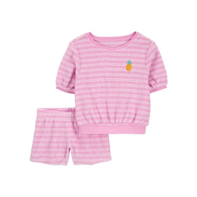 【Carter’s】粉紅條紋鳳梨2件組套裝(原廠公司貨)