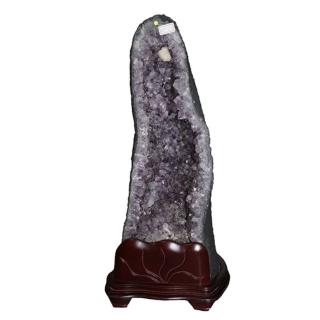 【古緣居】巴西天然紫水晶洞 +木製底座(24.9公斤)