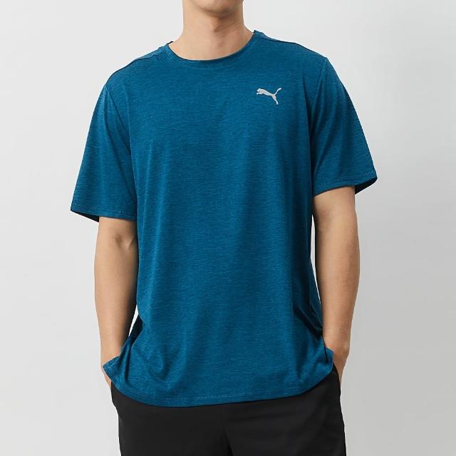 【PUMA】慢跑系列 Fav 男款 藍色 麻花 T恤 運動 休閒 舒適 短袖 52315121