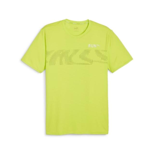 【PUMA】短袖上衣 運動 慢跑上衣 休閒T恤 短袖T恤 男 慢跑系列Run Fav圖樣短袖T恤 黃色(52500339)