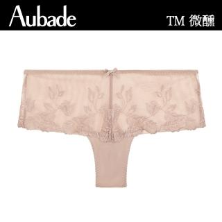 【Aubade】微醺刺繡蕾絲平口褲 性感小褲 法國進口 女內褲(TM-膚)