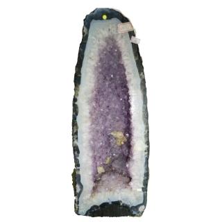 【古緣居】巴西天然紫水晶洞 +實木底座(26.95公斤)