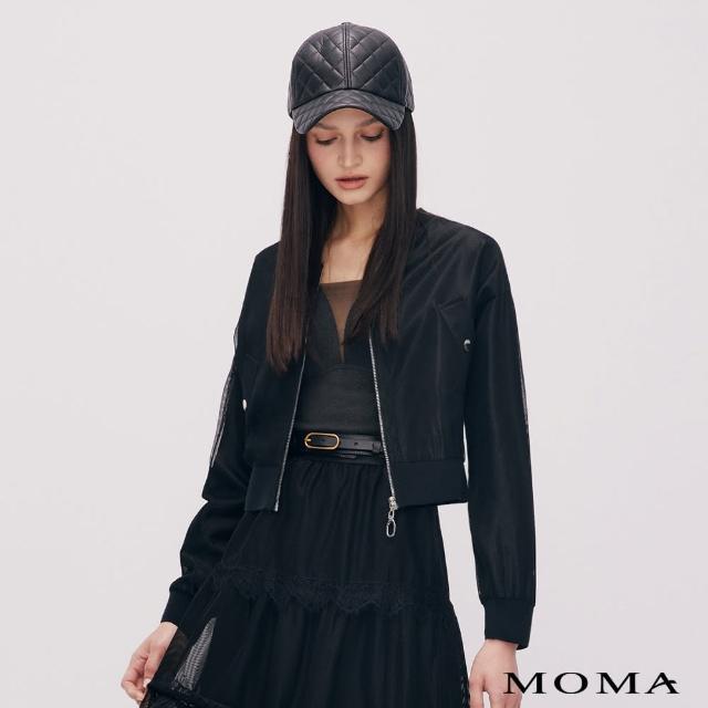 【MOMA】率性網布棒球外套(黑色)