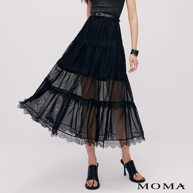 【MOMA】率性雙層網紗蛋糕裙(黑色)