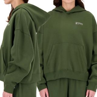 【NEW BALANCE】女款 綠色 休閒 白搭 刷毛 保暖 帽T 上衣 長袖 WT33531KOU