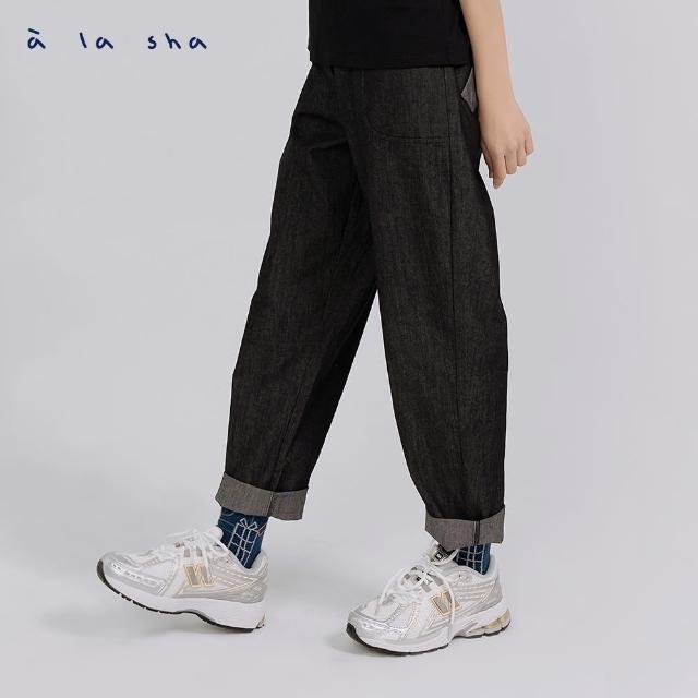 【a la sha】a字造型口袋仿牛仔長褲