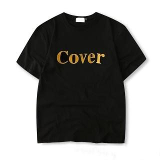 【Dition】撞色文字COVER印花短袖上衣(oversize 男女可穿 寬版)