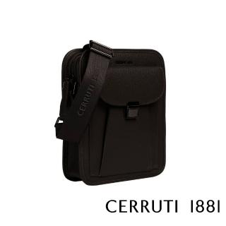 【Cerruti 1881】義大利頂級小牛皮肩背包(黑色 CEBO06176M)
