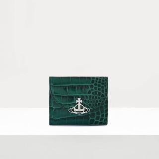 【Vivienne Westwood】鱷魚皮半月形零錢卡夾包 綠色(51070044-L0039)