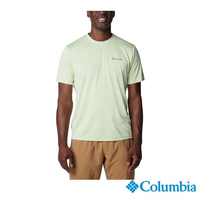 【Columbia 哥倫比亞 官方旗艦】男款-Columbia Hike快排短袖上衣-嫩綠色(UAE14190LM/IS)