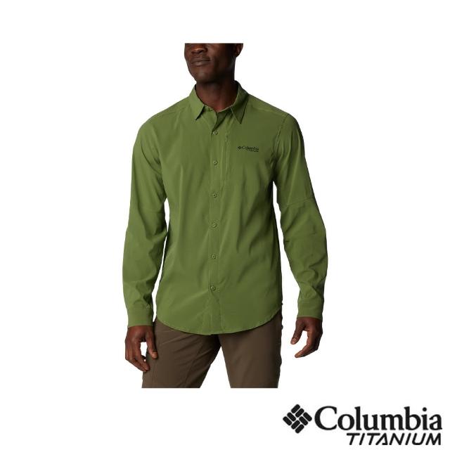 【Columbia 哥倫比亞】男款-鈦 Cirque River酷涼快排長袖襯衫-綠色(UAE47620GR/IS)