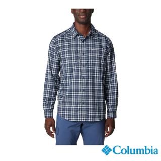 【Columbia 哥倫比亞】男款-Silver Ridge超防曬UPF50快排長袖襯衫-藍色格紋(UAE35990JC/IS)