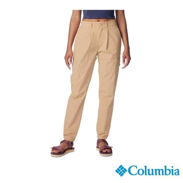 【Columbia 哥倫比亞】女款-Boundless Trek防潑水口袋工作褲-卡其(UAK04570KI/IS)