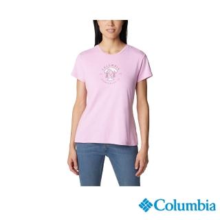 【Columbia 哥倫比亞】女款-Sloan Ridge 防曬UPF50快排短袖上衣-粉紅(UAK89320PK/IS)