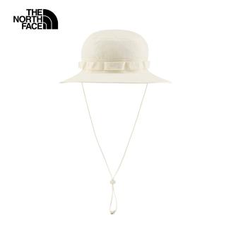 【The North Face】北面男女款米白色品牌LOGO漁夫帽｜5FXFQLI
