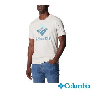 【Columbia 哥倫比亞】男款-M Rapid RidgeLOGO有機棉短袖上衣-卡其(UAM04030KI/IS)