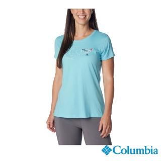 【Columbia 哥倫比亞】女款-Daisy DaysLOGO短袖上衣-湖水藍(UAL31250AQ/IS)