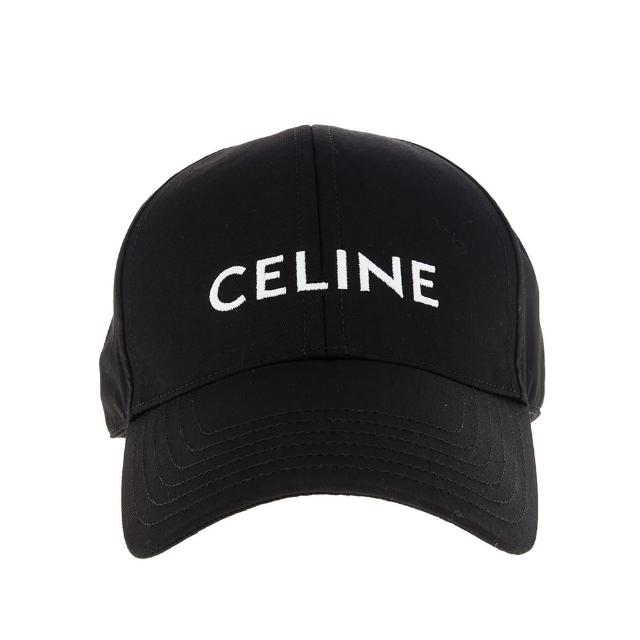 【CELINE】經典CELINE棉質銀釦男款棒球帽(黑色)