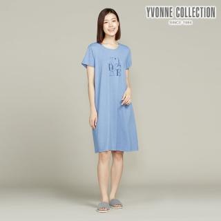 【YVONNE 以旺傢飾】竹纖維Jadore網印短袖洋裝(藍)