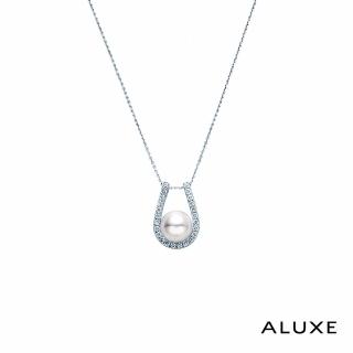【ALUXE 亞立詩】18K金 天然淡水珍珠 鑽石項鍊 幸運馬蹄鐵 NN0680