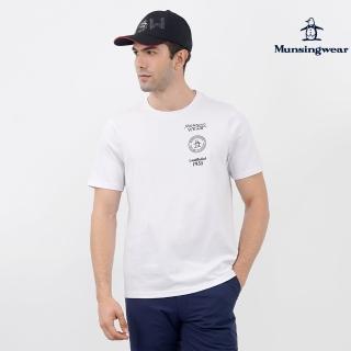 【Munsingwear】企鵝牌 男款白色印花純棉舒適百搭短袖T恤 MGTL2504