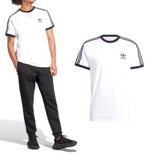 【adidas 愛迪達】3-Stripes Tee 男款 白色 亞洲版 復古 休閒 修身 撞色 上衣 T恤 短袖 IA4846